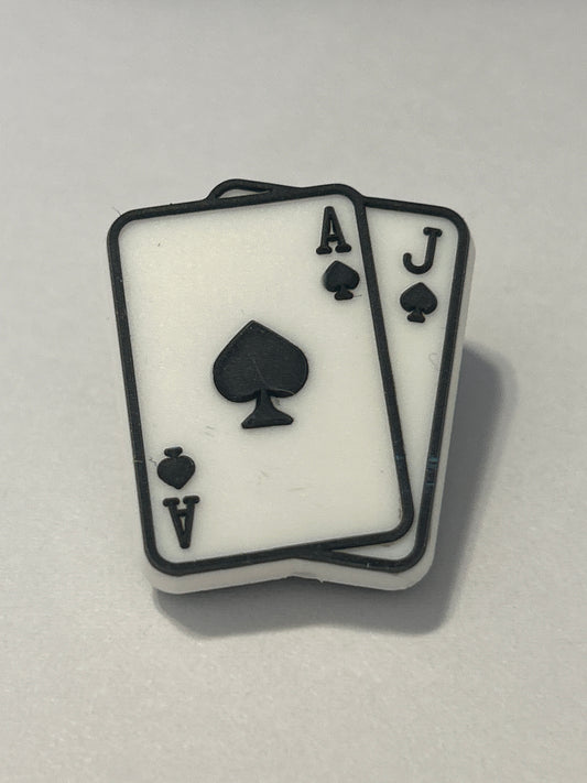 Blackjack 21 Card Silicone Focal Bead
