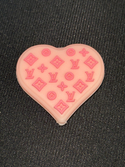 L Vee Heart Silicone Focal Bead