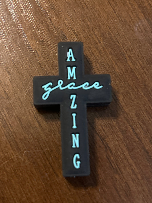 Amazing Gross Cross Silicone Focal Bead