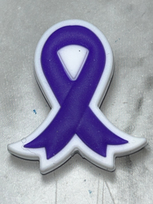 Purple Awareness Ribbon Focal Bead