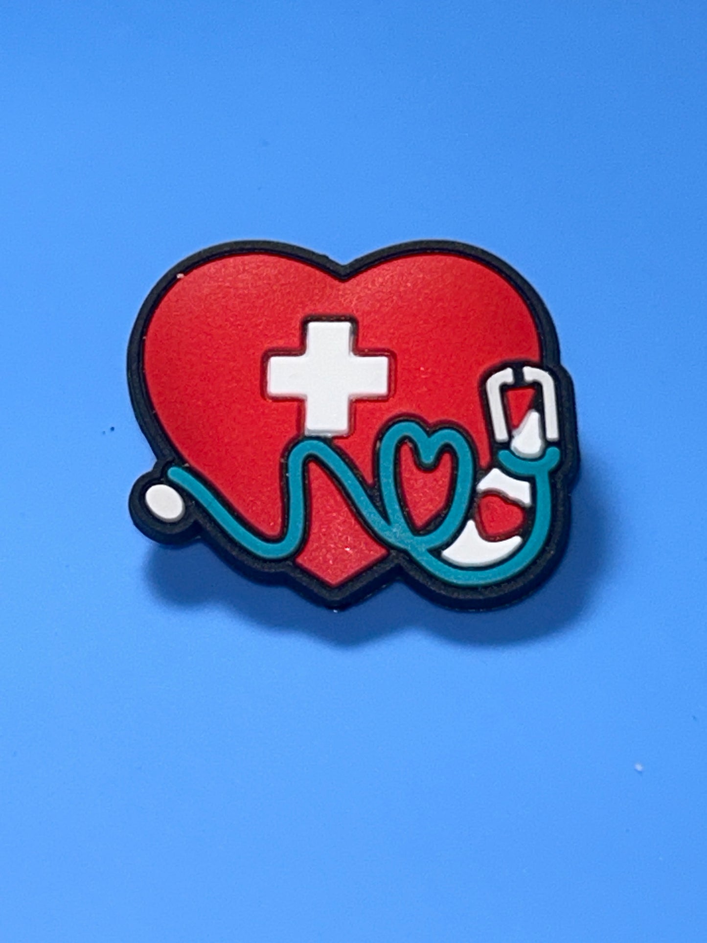 Red Heart with Medical Cross and Stethoscope