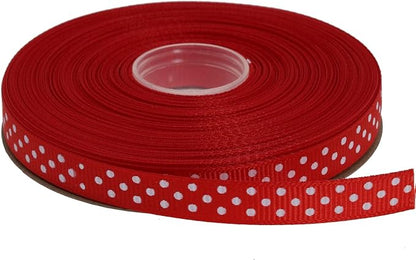 Grosgrain Ribbon 3/8 Inch with Dots - (Different Colors Available)