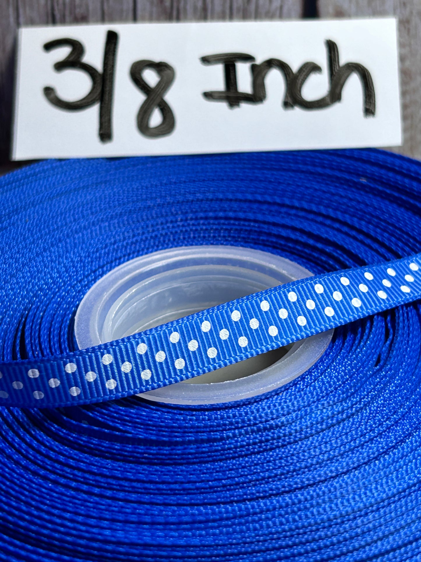 Grosgrain Ribbon 3/8 Inch with Dots - (Different Colors Available)