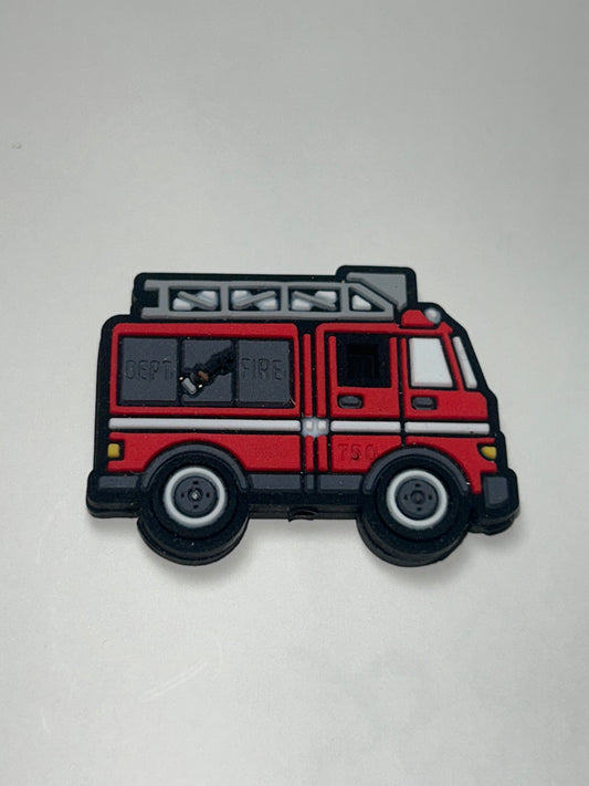 Fire Truck Silicone Focal Bead