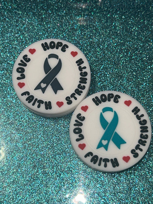 Hope, Strength, Faith, Love Awareness Focal Bead