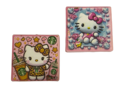 Hello Kitty Pink Square - Focal Bead