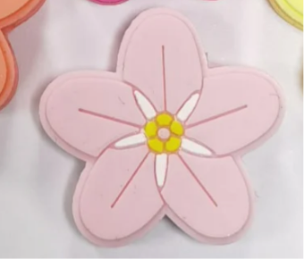 Light pink 5 Petal Flower Silicone Focal Bead
