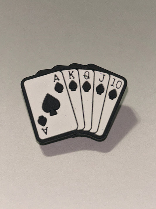 Poker Card Full House Silicone Focal Bead