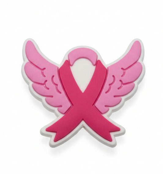 Breast Cancer Awareness Ribbon with Wings - Focal Bead