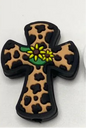 Cross w/pattern Silicone Focal Bead