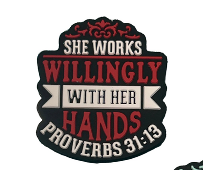 She works willingly with her hands - Focal Bead