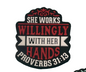 She works willingly with her hands - Focal Bead