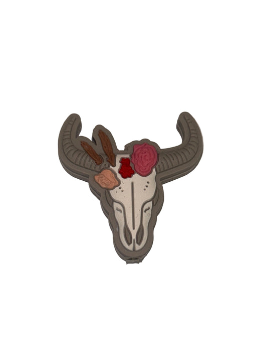 Bull Skull with Roses -Focal Bead