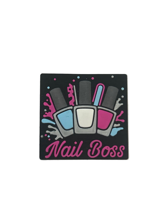 Nail Boss w/Nail Polish bottles Silicone Focal Bead