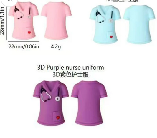 Nurse Uniform/Scrub top 3D Silicone focal bead