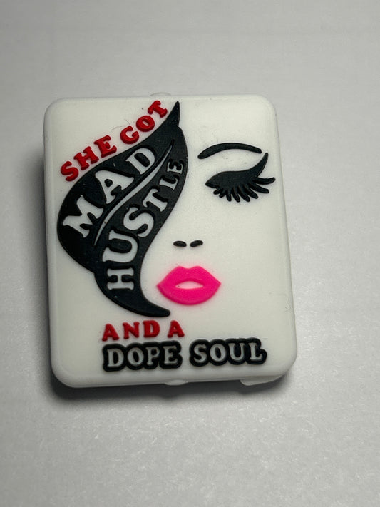 She got mad hustle and a dope game Silicone Focal Bead