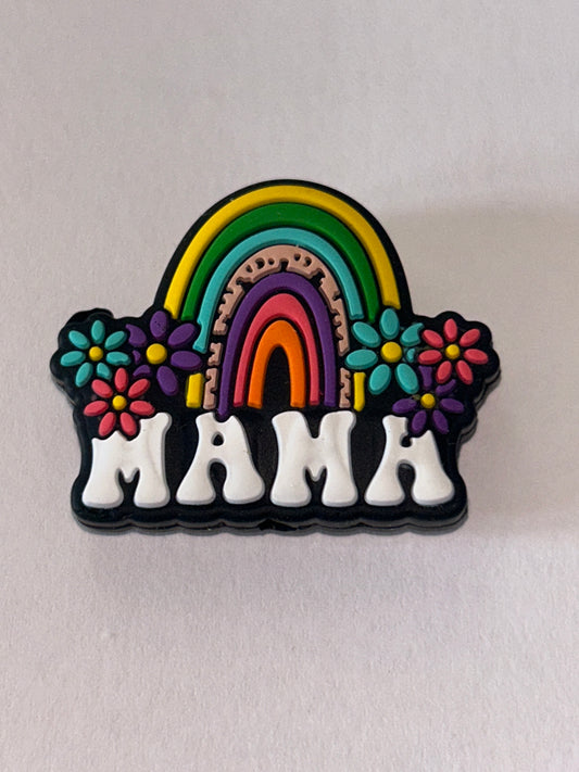 Mama Rainbow Silicone Focal Bead