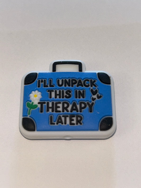 I’ll unpack this is therapy later - Suitcase Silicone focal bead