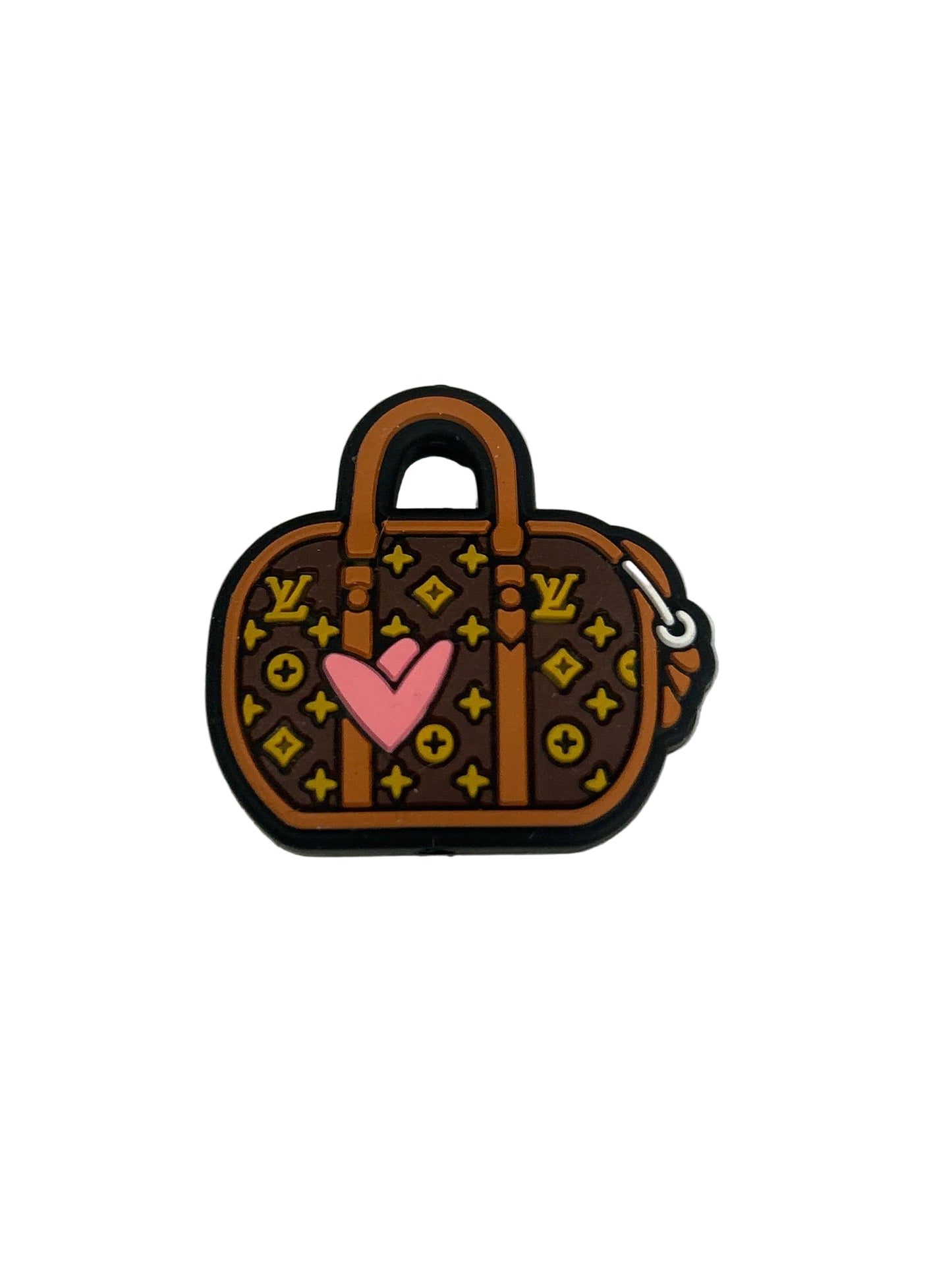 L Vee Purse w/Pink heart Focal Bead