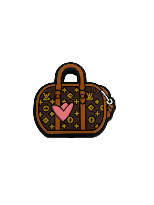 L Vee Purse w/Pink heart Focal Bead