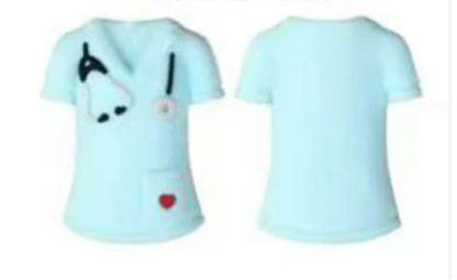 Nurse Uniform/Scrub top 3D Silicone focal bead
