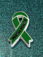 Mental Health/Green Awareness Ribbon Silicone Focal Bead