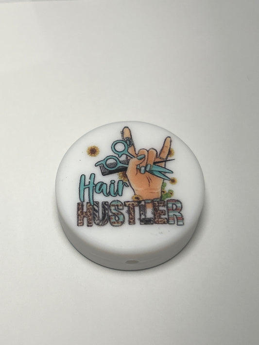 Hair Hustler w/scissors Silicone Focal Bead