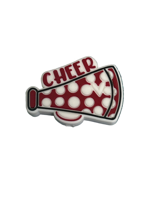 Cheer Megaphone (burgundy) Focal Bead