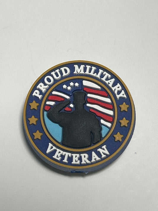 Proud Military Veteran Silicone Focal Bead