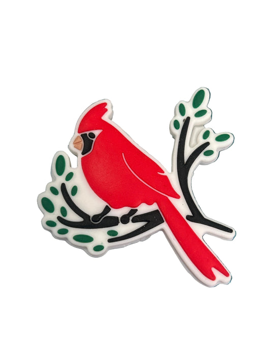 Red Cardinal Bird on branch - Focal Bead
