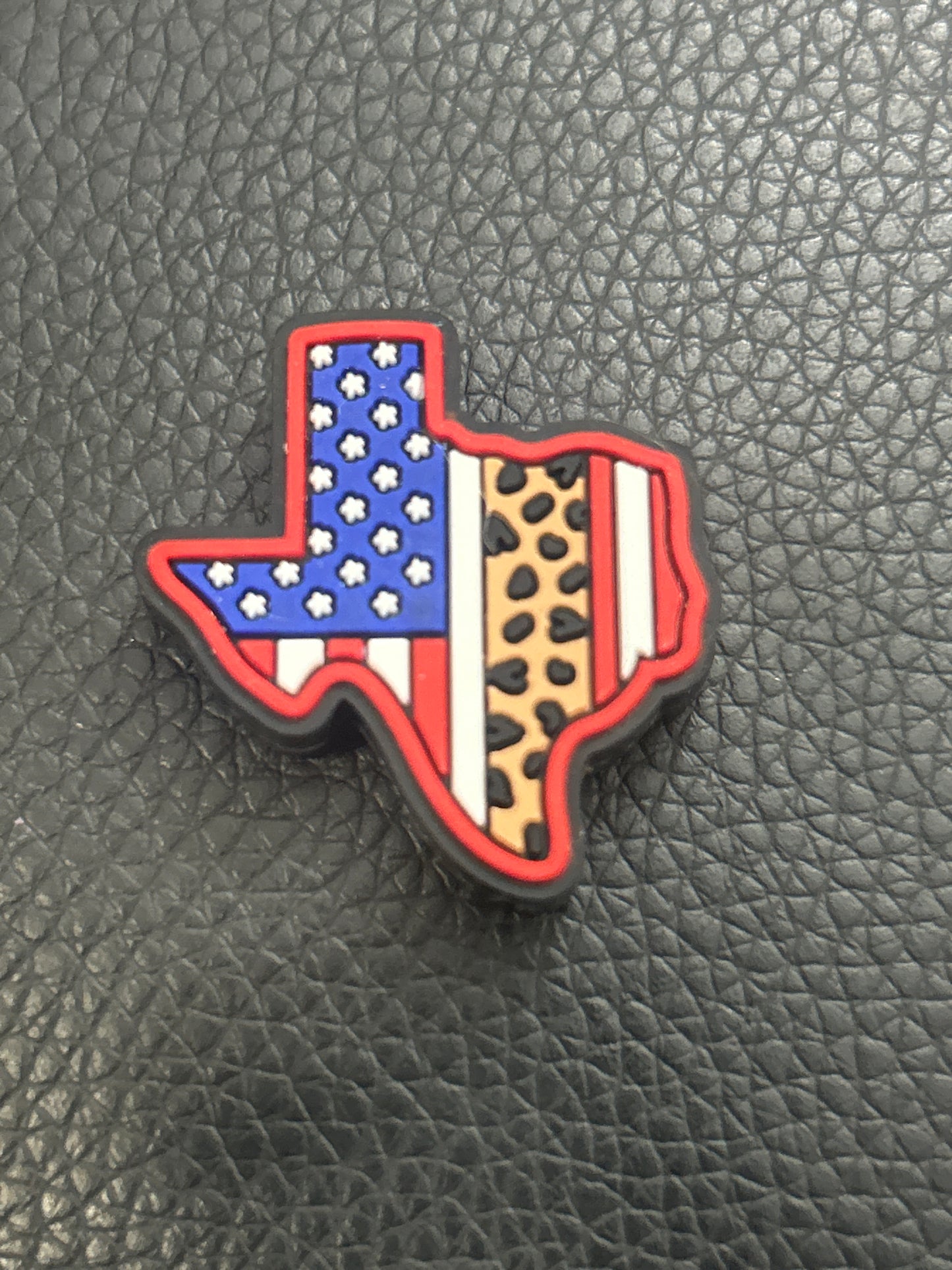 State of Texas American flag/Cheetah Print-Focal Bead