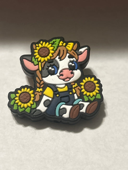 Cow braids w/sunflower