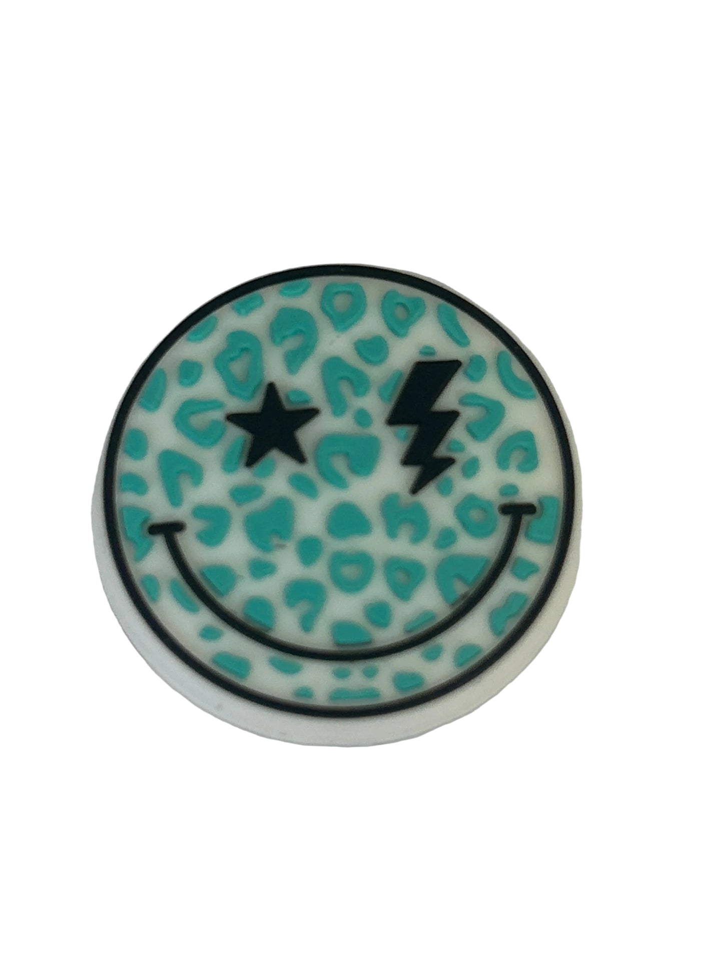 Leopard Print Smiley Face - Focal Bead