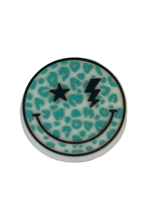 Leopard Print Smiley Face - Focal Bead