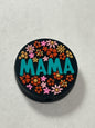 Mama w/flowers Silicone Focal Bead