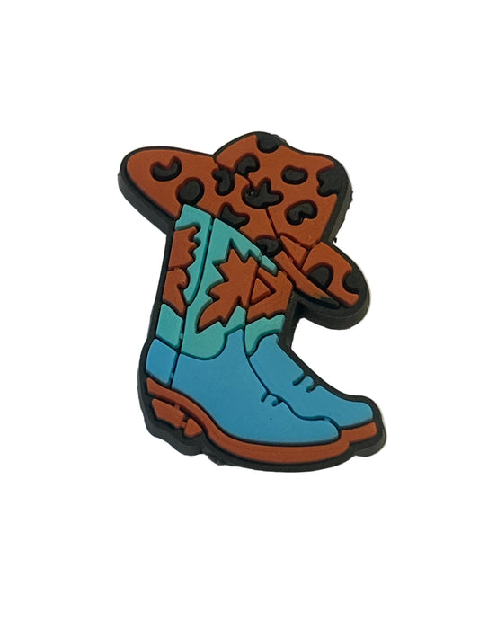 Cowgirl Cowboy Boots - Teal Focal Bead