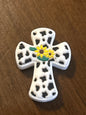 Cross w/pattern Silicone Focal Bead