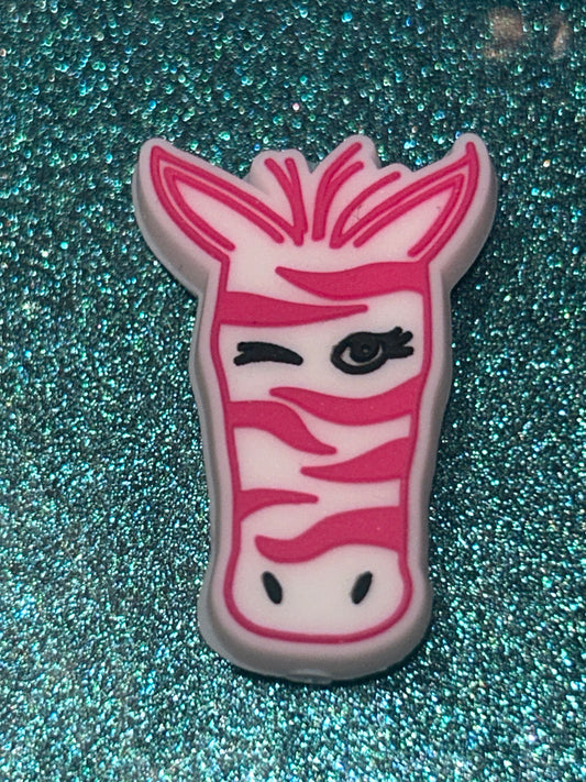Pink Zebra Direct Sales Silicone Focal Bead