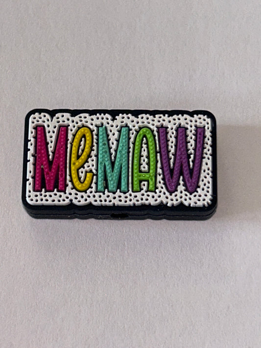 Memaw Silicone Focal Bead