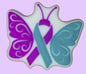 Purple & Teal Ribbon Butterfly - Silicone Focal Bead (Options)