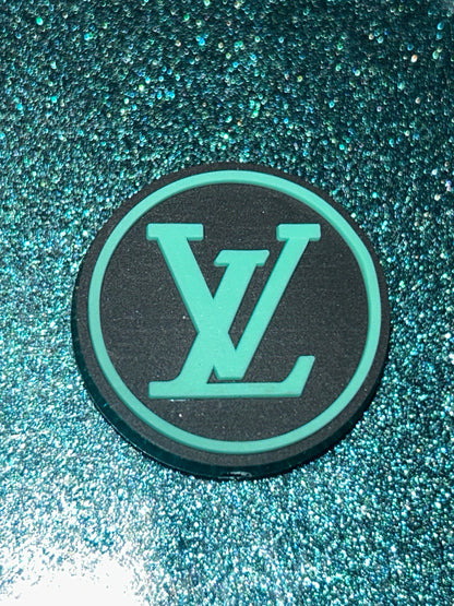 L Vee Round w/letters Silicone Focal Bead