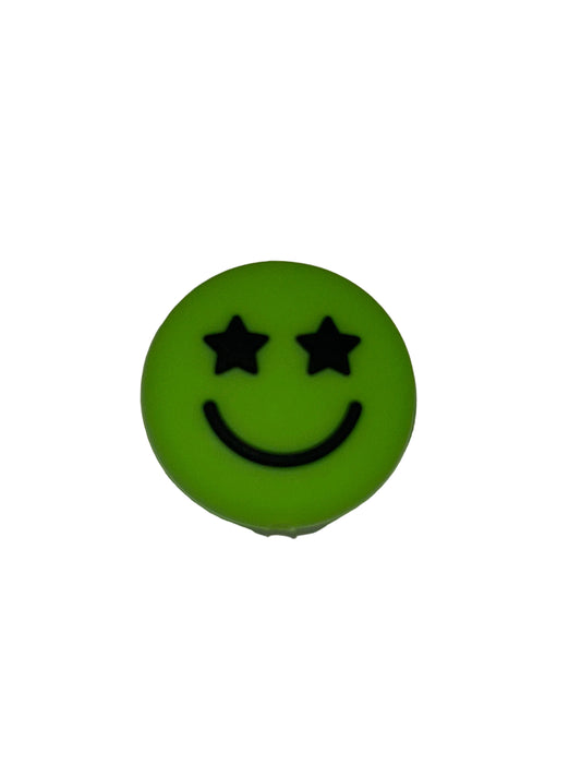 Happy Face -Green Focal Bead