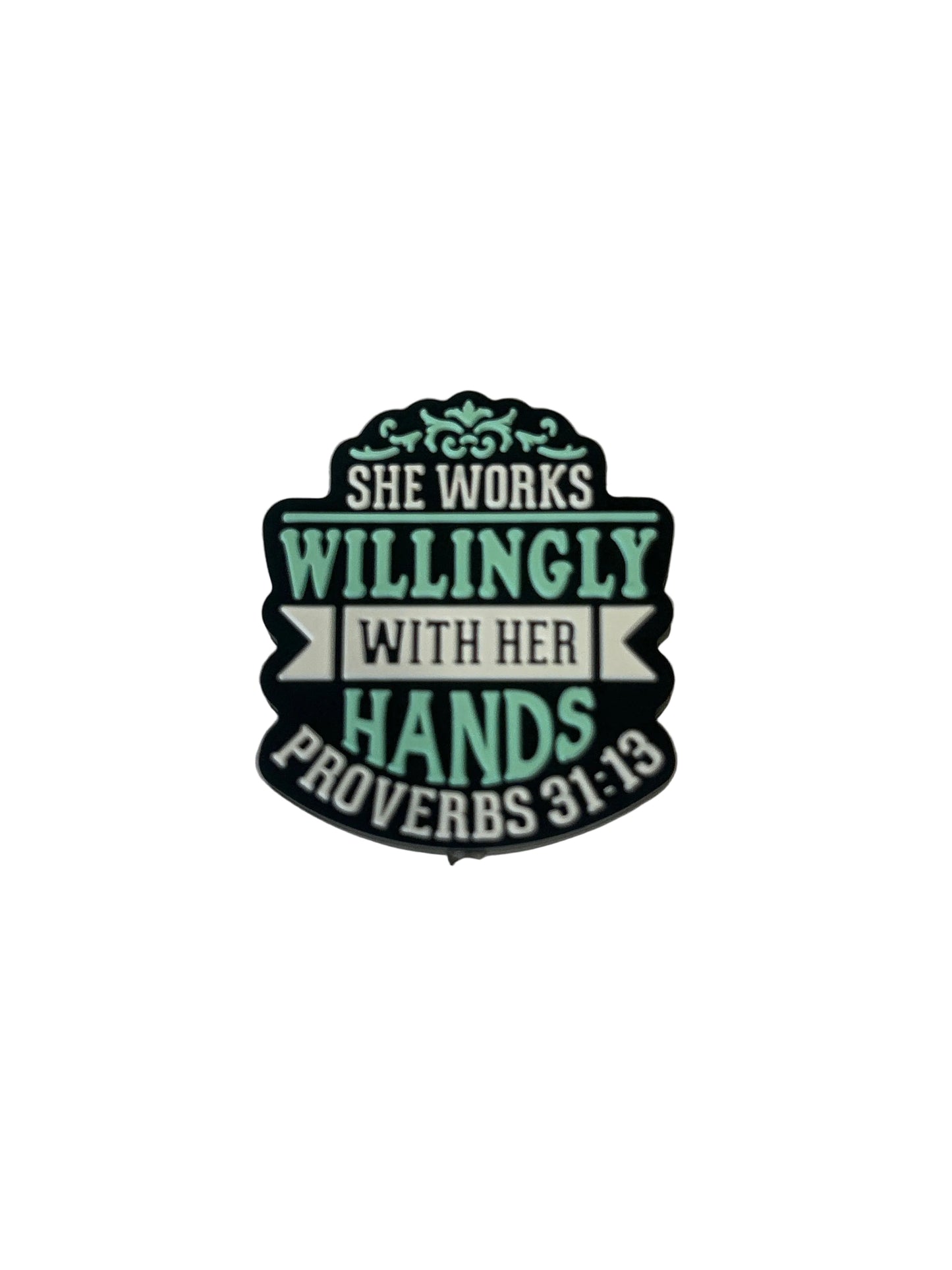 She works willingly with her hands - Focal Bead