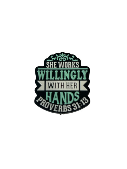 She works willingly with her hands - Focal Bead