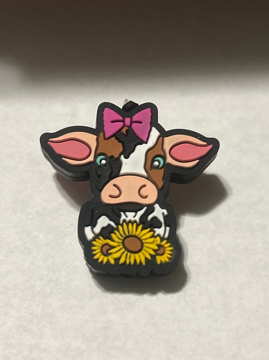 Cow w/sunflower-Focal Bead