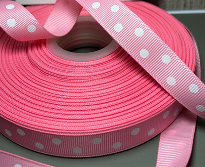 Grosgrain Ribbon 5/8 Inch Dots (Different Color Options)