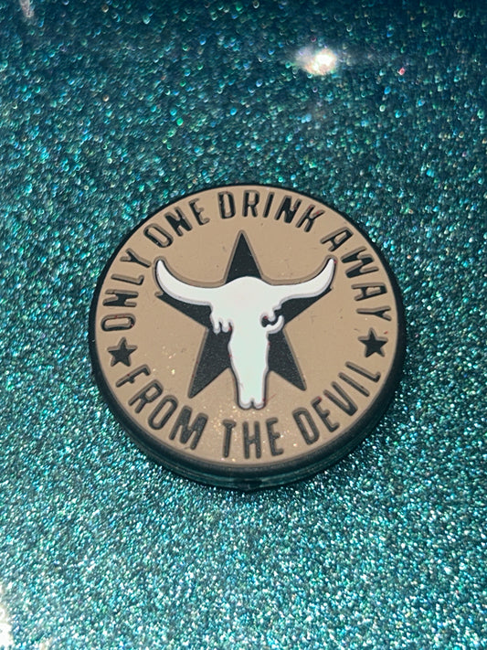 Only one drink away from the Devil Silicone Focal Bead