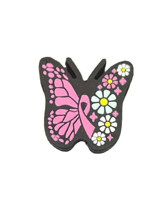 Pink Ribbon Butterfly - Focal Bead