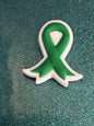 Mental Health/Green Awareness Ribbon Silicone Focal Bead