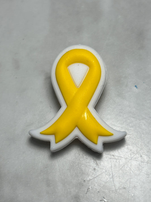 Yellow Awareness Ribbon Focal Bead